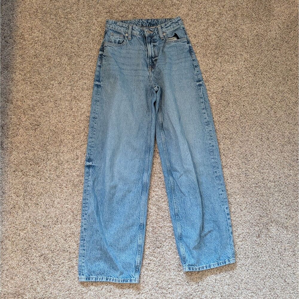 H&M &Denim Jeans Baggy Loose Fit High Waist Size 2